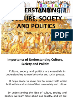 Understanding Culture Society and Politics