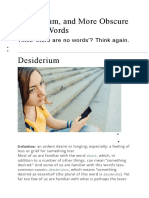 Desiderium: Desiderium, and More Obscure Feeling Words