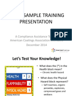 Hmis® Sample Training Presentation: A Compliance Assistance Tool For American Coatings Association Members December 2014