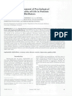 Standardized Assessment of Psychological Well Being and Quality of Life in Patients With Implanted Defibrillators