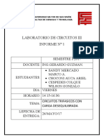 Laboratorio de Circuitos Iii Informe #1: Universidad Mayor de San Simón Facultad de Ciencias Y Tecnología