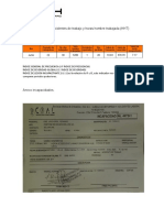 Tabla de Reporte de Accidentes de Trabajo y Horas Hombre Trabajada (HHT)