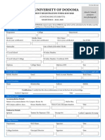 The University of Dodoma: Student Registration Form 2019/2020