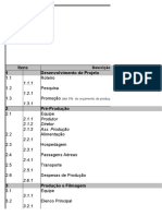 Modelo Planilha de Orçamento para Projeto Audiovisual