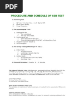 Procedure and Schedule of SSB Test