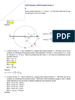 PHYS220 Summer-2020 Sample Exam-1: Part-1: Spring-Mass Oscillation