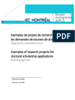 Exemples Projets de Recherche PHD PDF