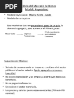 Consumo, Ahorro e Inversión. Modelo Keynesiano