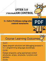 Program Control: 3.1 Solve Problems Using Selection Control Structures