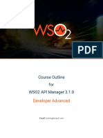 Course Outline For WSO2 API Manager 3.1.0: Developer Advanced