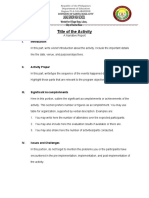 Narrative Report Format