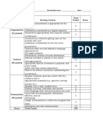 Category Scoring Criteria Total Points Score