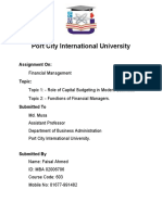 Port City International University: Assignment On