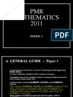 PMR Mathematics 2011: Paper 1