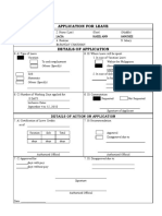 Application For Leave: Details of Action On Application