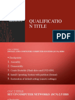 Qualificatio N Title: Computer Systems Servicing NC Ii