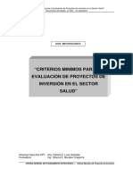 Criterios de Evaluación para Proyectos de Inversión en El Sector Salud PDF