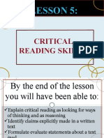 Lesson 5 Critical Reading Skills