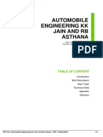 Automobile Engineering KK Jain and RB Asthana: Table of Content