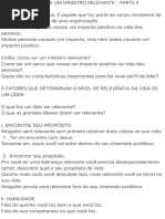 Características de Um Ministro Relevante - Parte Ii