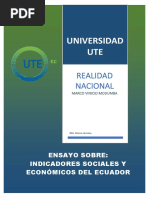 Indicadores Sociales y Económicos de Ecuador