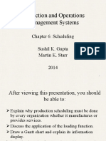 Production and Operations Management Systems: Chapter 6: Scheduling Sushil K. Gupta Martin K. Starr 2014