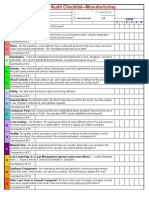 5S-Lean Audit Checklist - Manufacturing