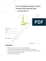 The University of Lahore, Islamabad Campus Course: Power System Protection Lab Work Sheet 11