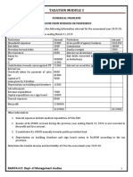 Taxation Module 3: Numerical Problems Income From Business or Profession