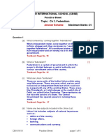 Podar International School (Cbse) Practice Sheet Grade: X Topic: CH 2. Federalism Subject: Social Science Maximum Marks: 25