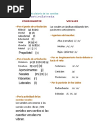 Clasificación Articulatoria de Los Sonidos SEPTIMO