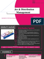 Sales & Distribution Management: Submitted To: Prof Prantosh Banerjee