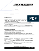 Intermediate Progress Test 1A: Units 1-2: Language Focus