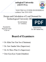 Technological University: Design and Calculation of Load Demand For Technological University (Monywa)