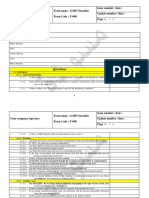 Form Name: GMP Checklist Form Code: F-000 Issue Number Date: Update Number Date: Page: ( )