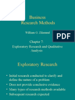 Business Research Methods: Exploratory Research and Qualitative Analysis