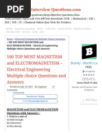 100 TOP MAGNETISM and ELECTROMAGNETISM Objective Questions