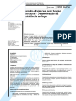 NBR 10636 - Paredes Divisórias Sem Função Estrutural - Determinação Da Resistência Ao Fogo