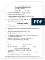 Construction of Quadrilaterals: Class VIII. Maths Worksheet