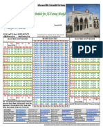 Salah Schedule For Al-Farooq Masjid: in The Name of Allah, Most Merciful, Most Gracious