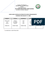 Don Benito Agro-Industrial High School: Work Week Schedule/Alternative Work Arrangements Schedule For August 3-7, 2020