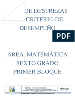 ESTE Plan de Destreza Matemática 6to 2016