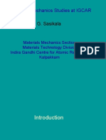 Materials Mechanics Studies at IGCAR: G. Sasikala