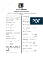 Taller #9 La Derivada. Algebra de Las Derivadas. Derivacion Implicita