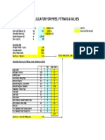 Darcy Friction Loss Calculator For Pipes, Fittings & Valves: Given Data