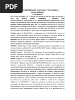 xxxCONTRATO DE PRESTACIÓN DE SERVICIOS PROFESIONALES INDEPENDIENTES.......