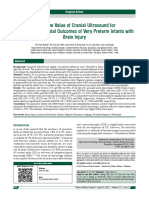 Predictive Value of Cranial Ultrasound For Neurodevelopmental Outcomes of Very Preterm Infants With Brain Injury