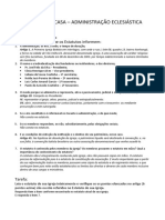 EXERCÍCIO - Administração Eclesiastica - David Gomes Barboza