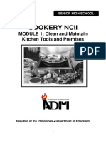 SHS11 - Q1 - Mod1 - Cookery NC II CleanandMaintainKitchenToolsandPremises - Version3 PDF