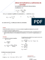 Constante de Equilibrio Termodinámico y Coeficientes de Actividad